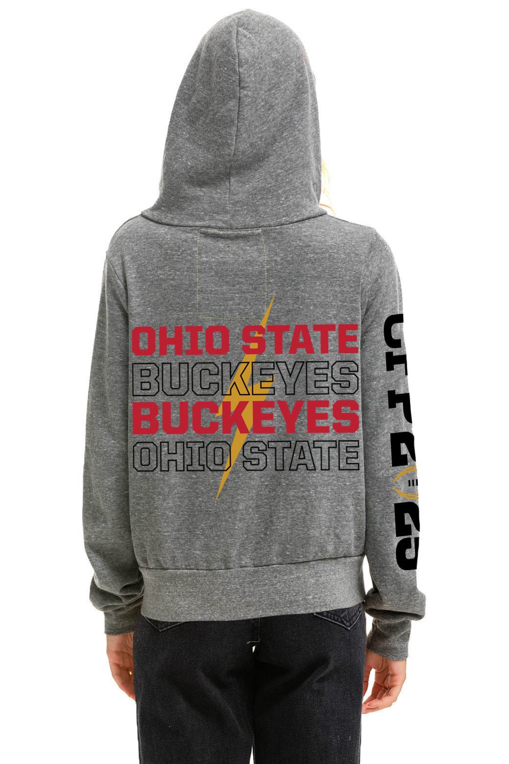 OHIO STATE CFP 2025 UNISEX ZIP HOODIE - HEATHER GREY - Image 2