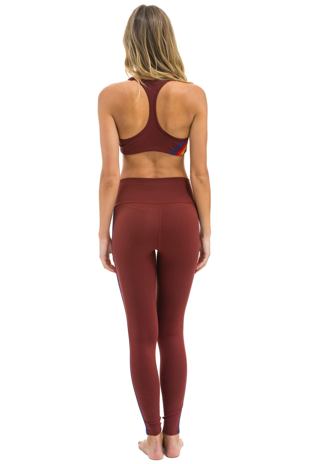 FULL LENGTH HI-RISE 5 STRIPE LEGGINGS - BRICK - Image 8