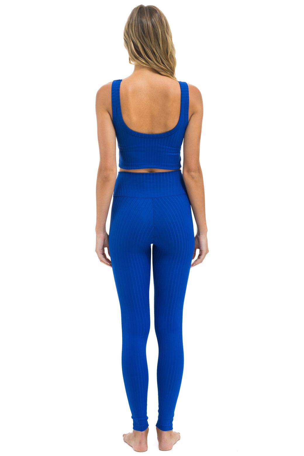WIDE RIB FULL LENGTH HI-RISE LEGGINGS - ROYAL - Image 3