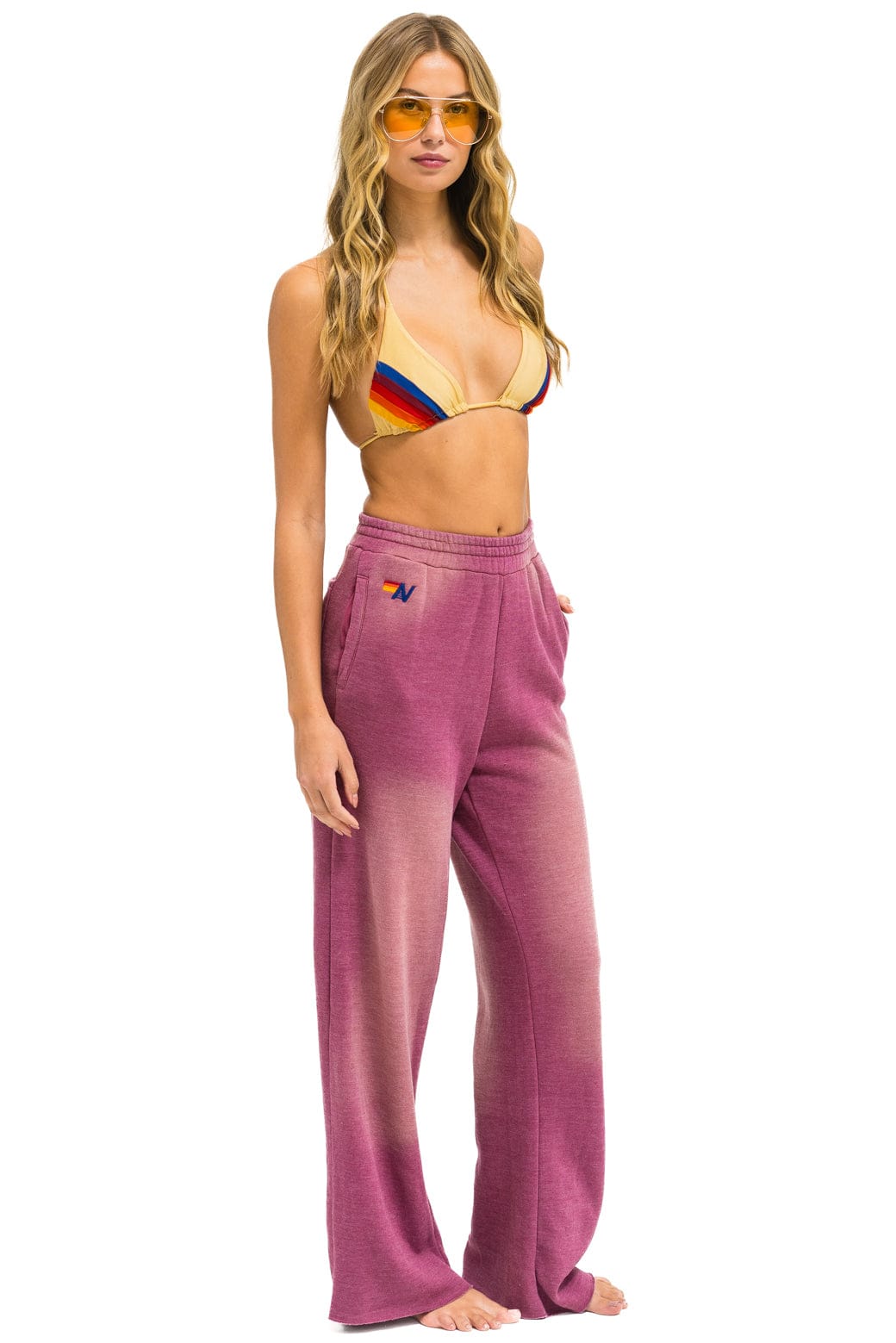 AN 3D WIDE LEG POCKET SWEATPANTS - FADED BERRY - Image 3