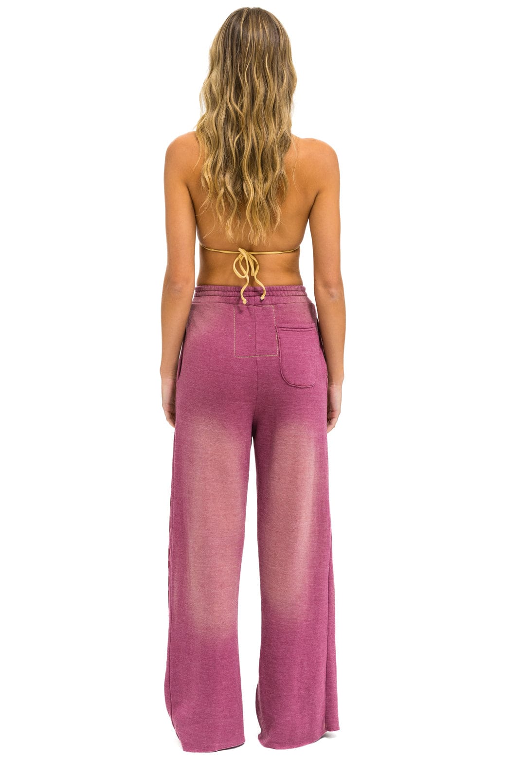 AN 3D WIDE LEG POCKET SWEATPANTS - FADED BERRY - Image 4