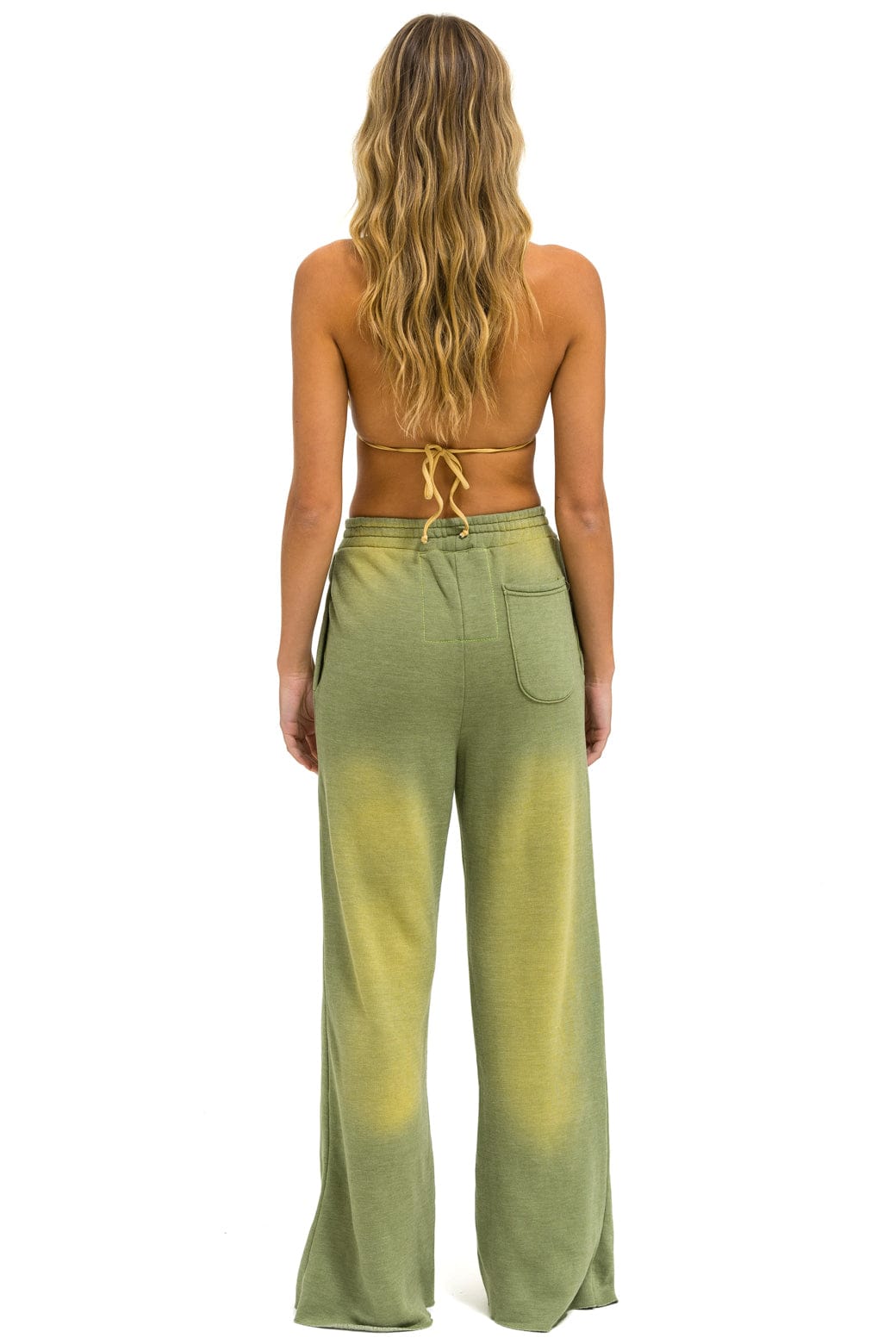 BOLT STITCH WIDE LEG POCKET SWEATPANTS - FADED ARMY - Image 5