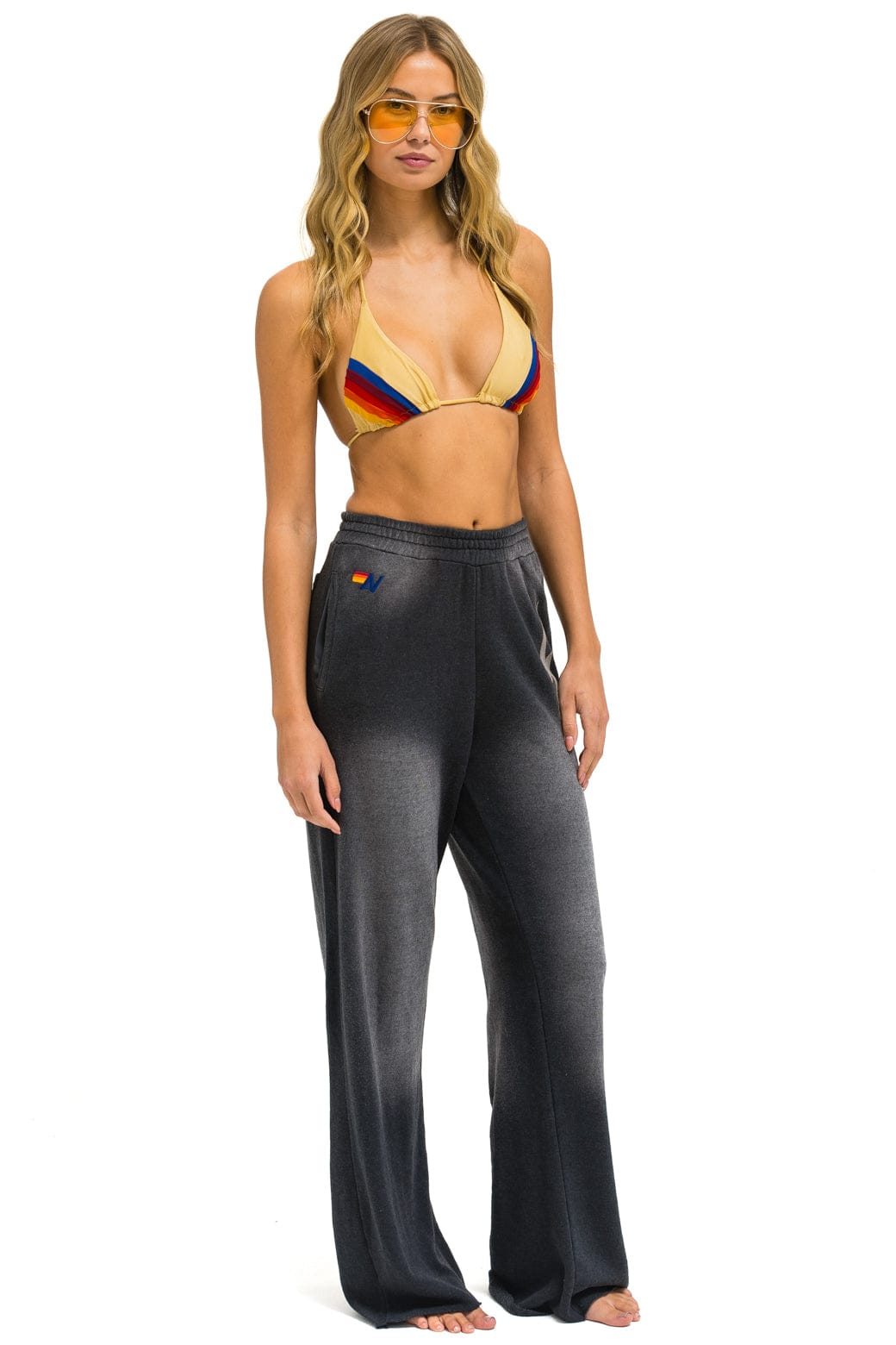 BOLT STITCH WIDE LEG POCKET SWEATPANTS - FADED SMOKE - Image 3