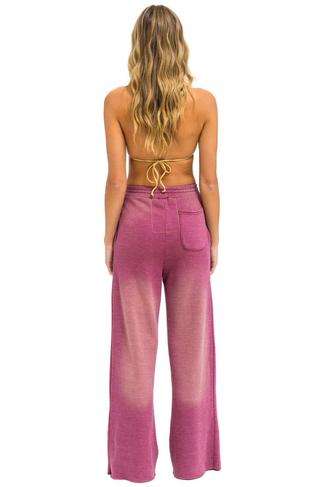 ESSENTIAL WIDE LEG POCKET SWEATPANTS - FADED BERRY - Image 5