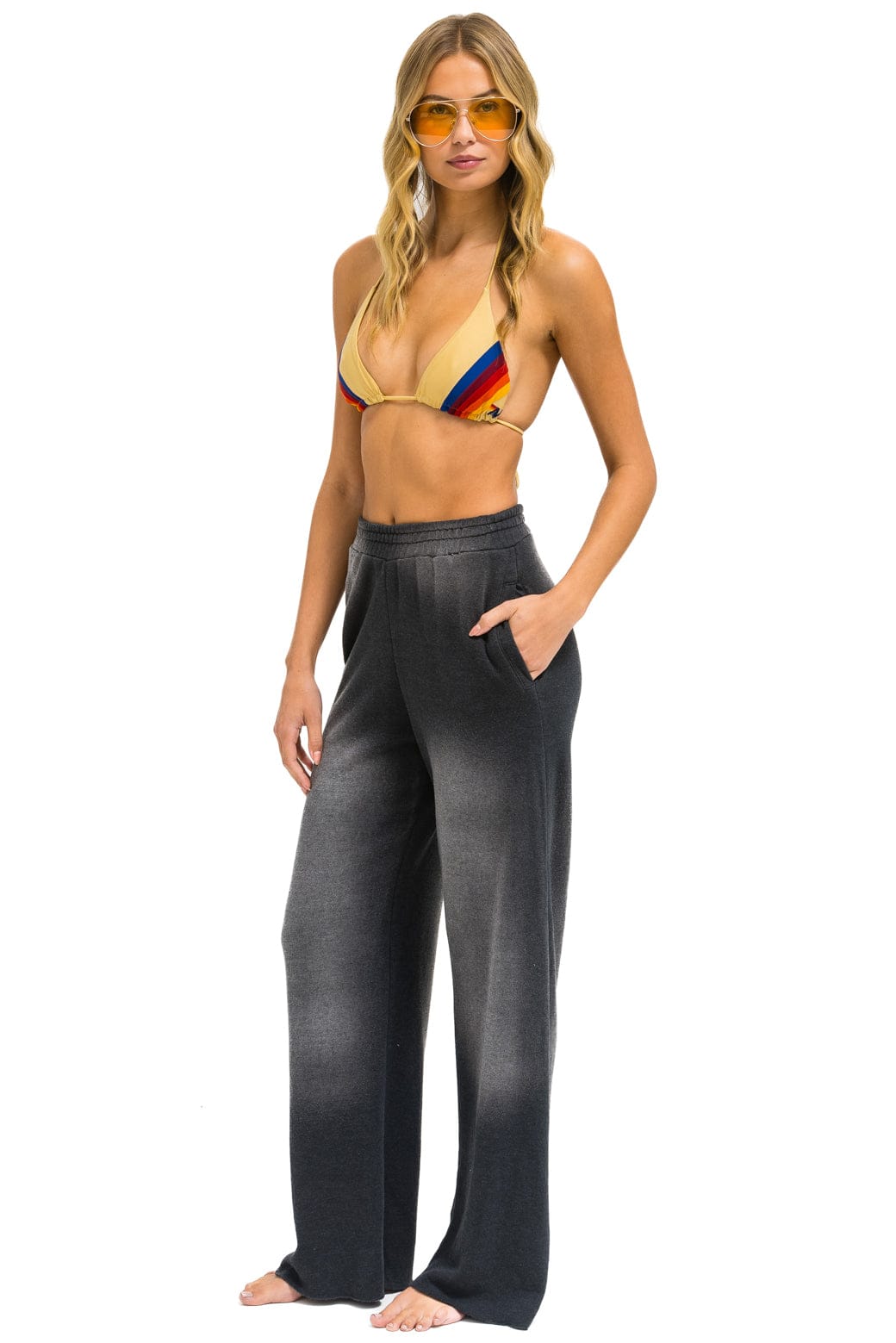 ESSENTIAL WIDE LEG POCKET SWEATPANTS - FADED SMOKE - Image 3