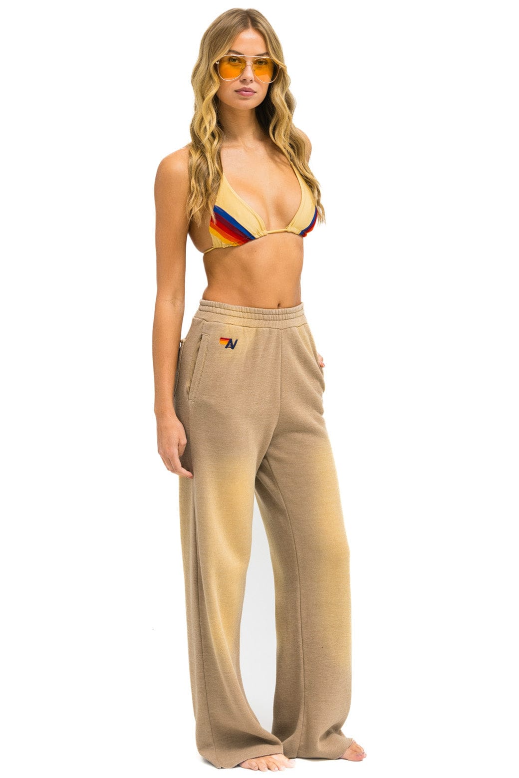 ESSENTIAL WIDE LEG POCKET SWEATPANTS - FADED TAN - Image 2