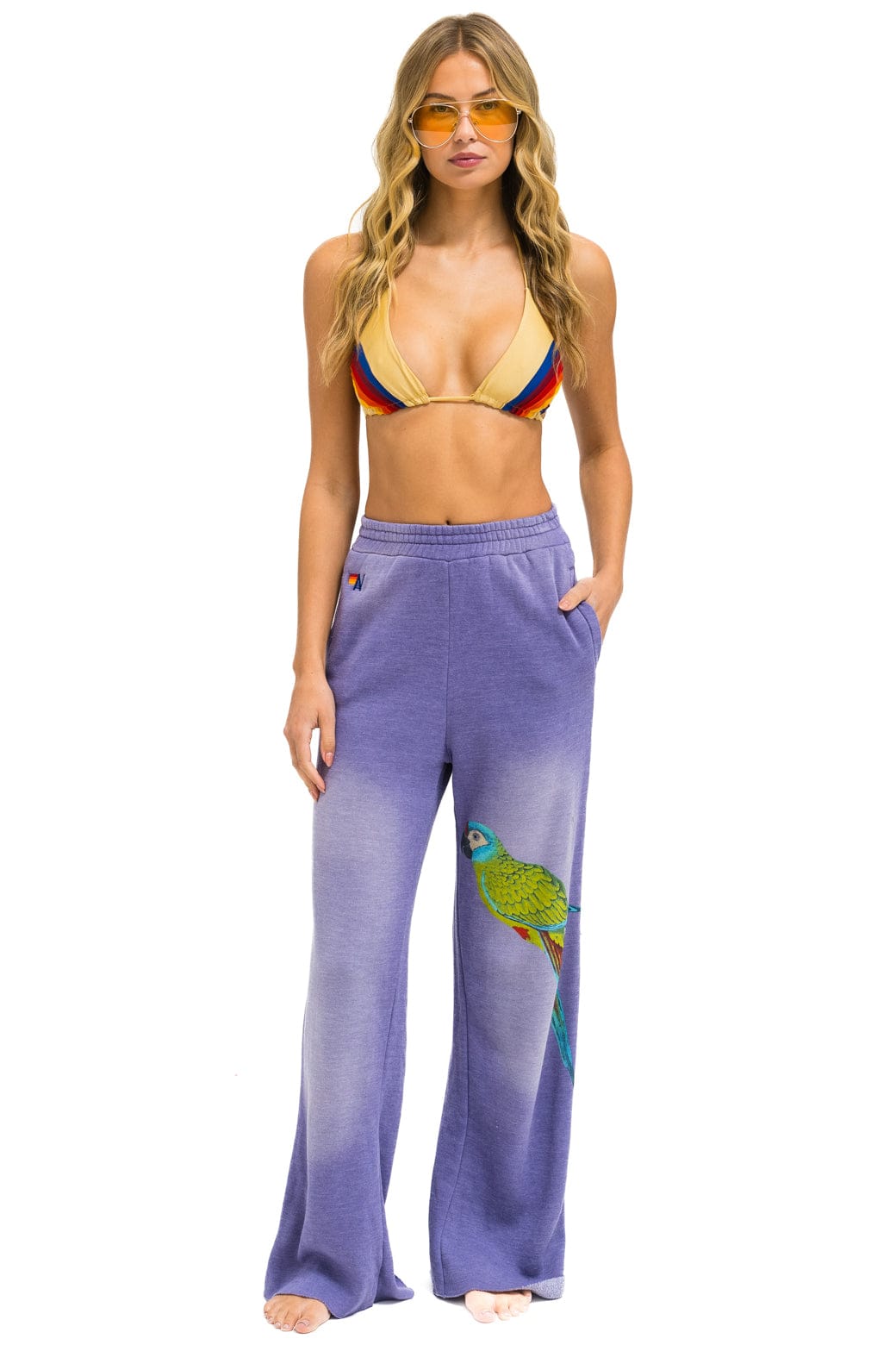 PARROT WIDE LEG POCKET SWEATPANTS - FADED GRAPE - Image 2