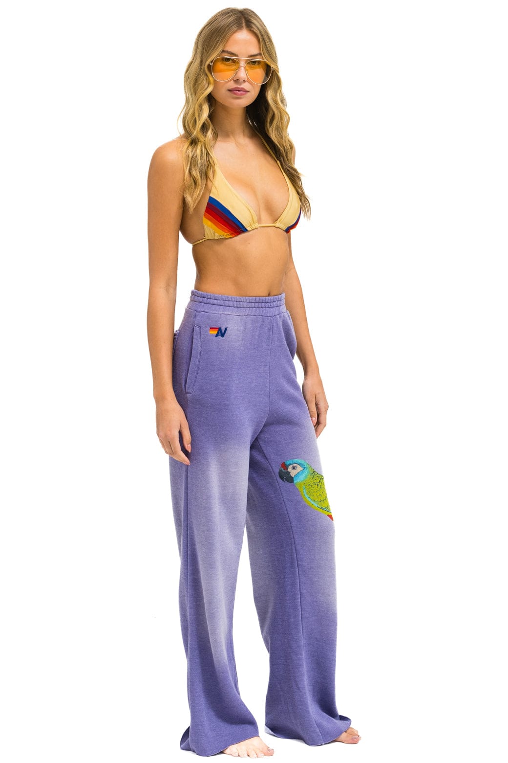 PARROT WIDE LEG POCKET SWEATPANTS - FADED GRAPE - Image 3