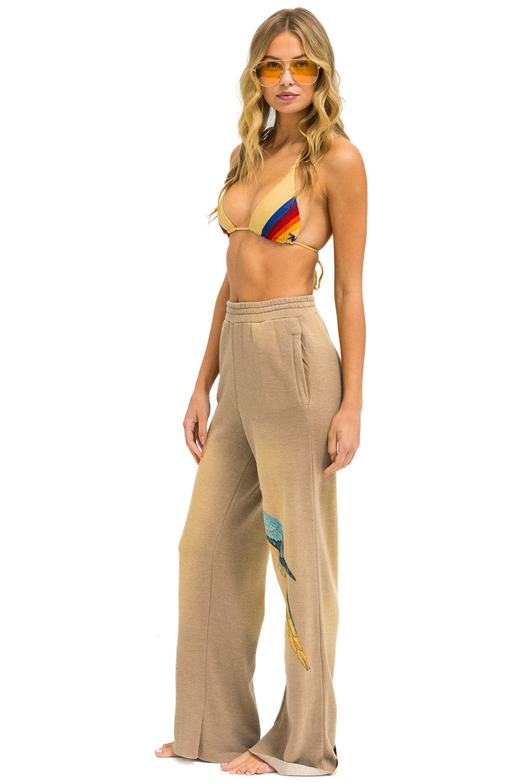 PARROT WIDE LEG POCKET SWEATPANTS - FADED TAN - Image 3