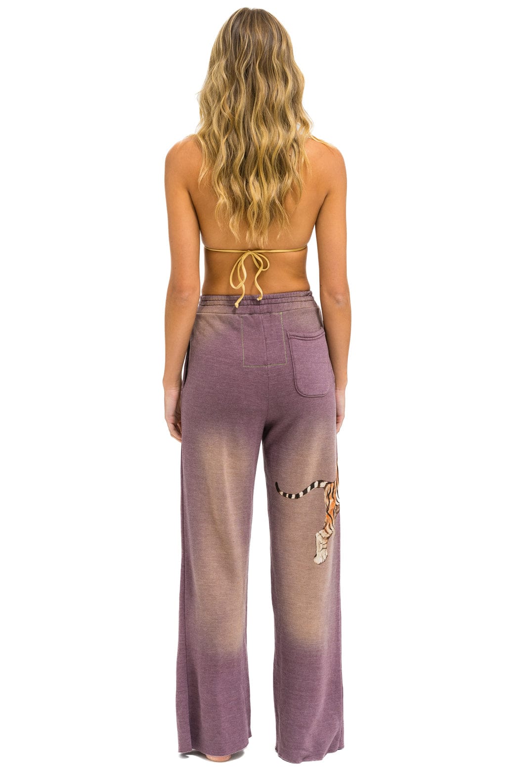TIGER WIDE LEG POCKET SWEATPANTS - FADED MOCHA - Image 3
