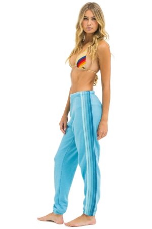 5 STRIPE SWEATPANTS - AQUA // AQUA