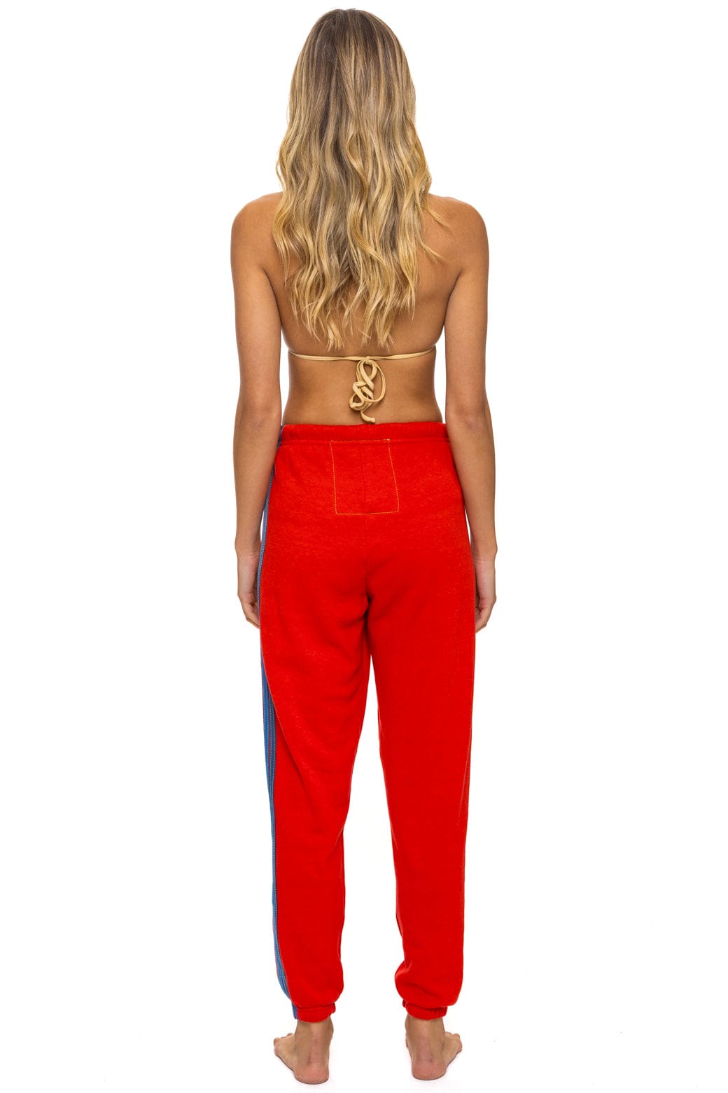 5 STRIPE SWEATPANTS - RED - Image 4