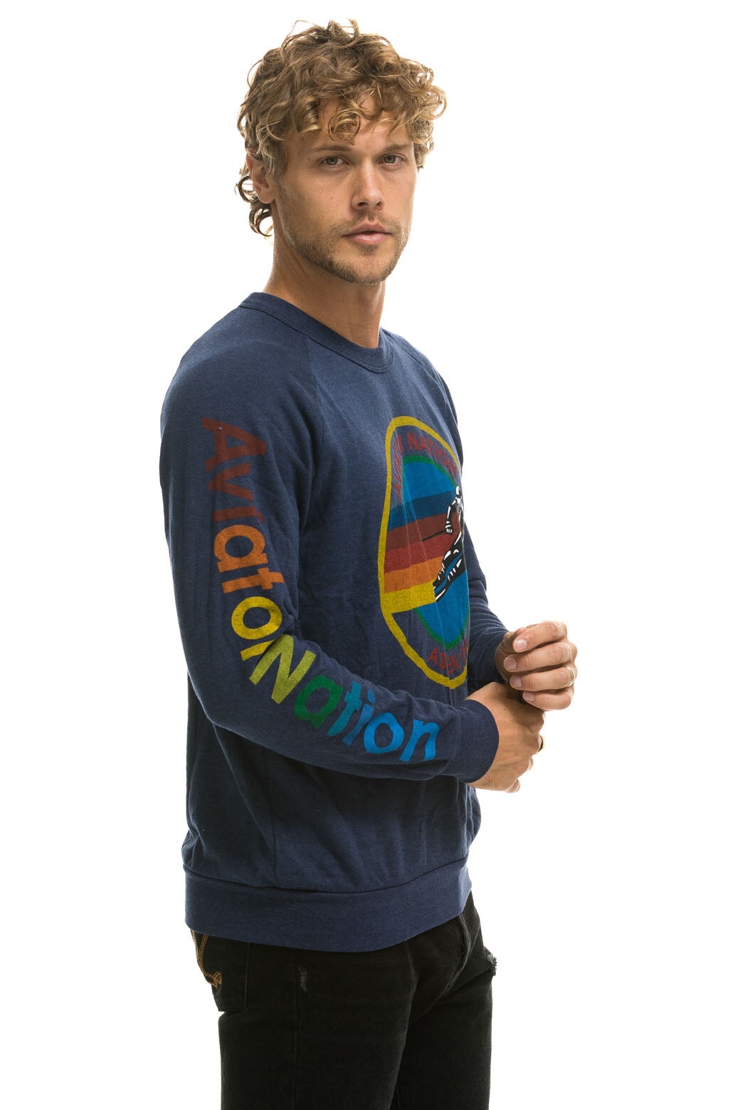 AVIATOR NATION ASPEN CREW SWEATSHIRT - NAVY - Image 3