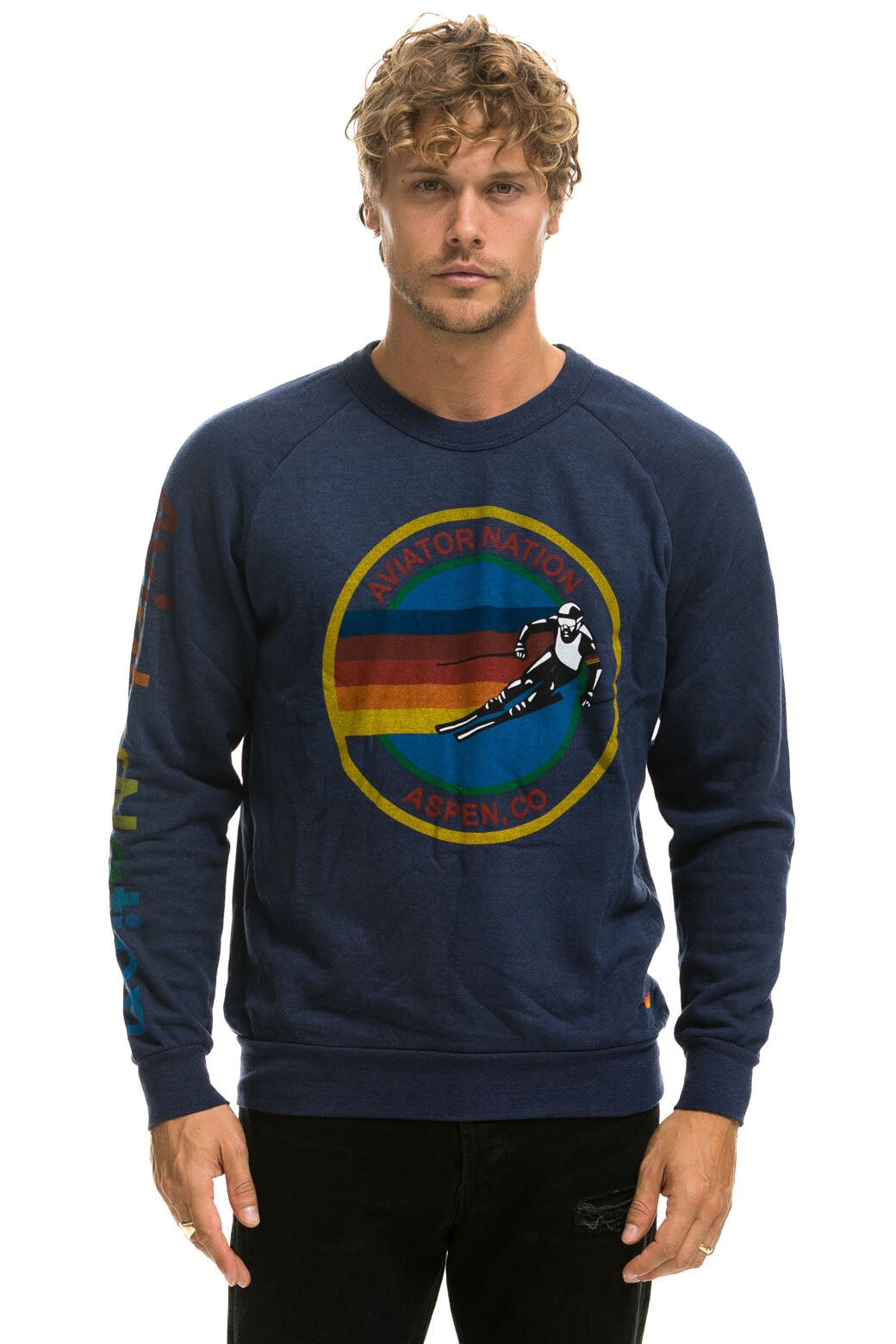 AVIATOR NATION ASPEN CREW SWEATSHIRT - NAVY - Image 2