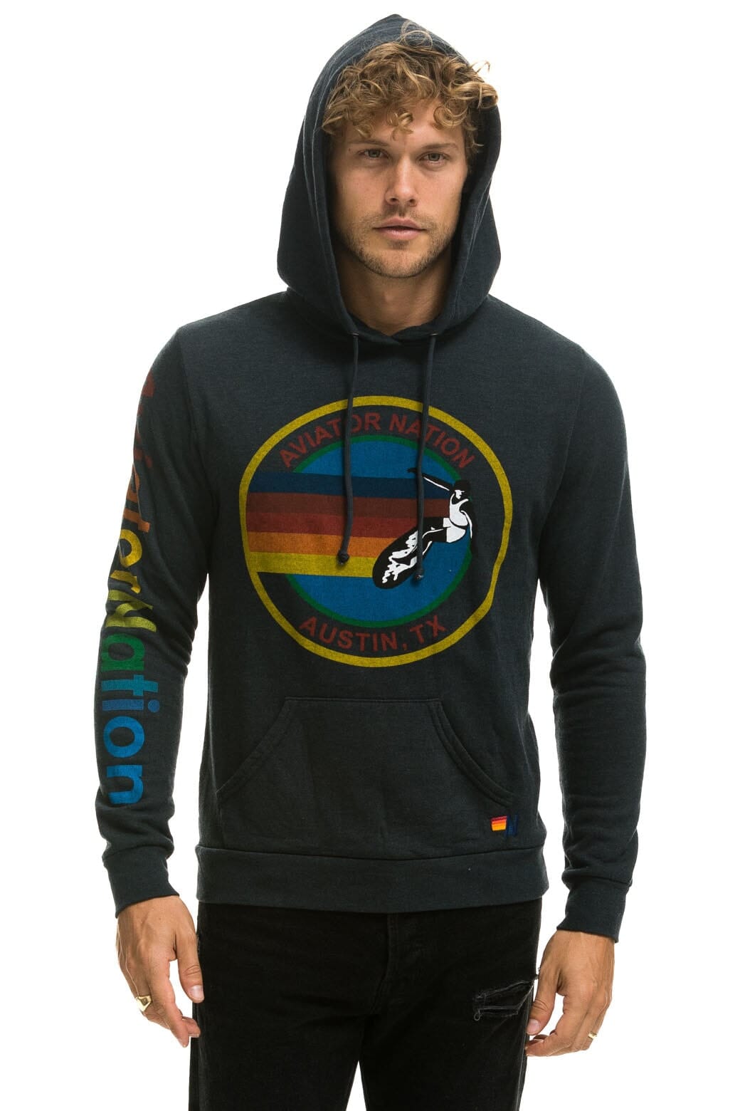 AVIATOR NATION AUSTIN PULLOVER HOODIE - CHARCOAL - Image 4