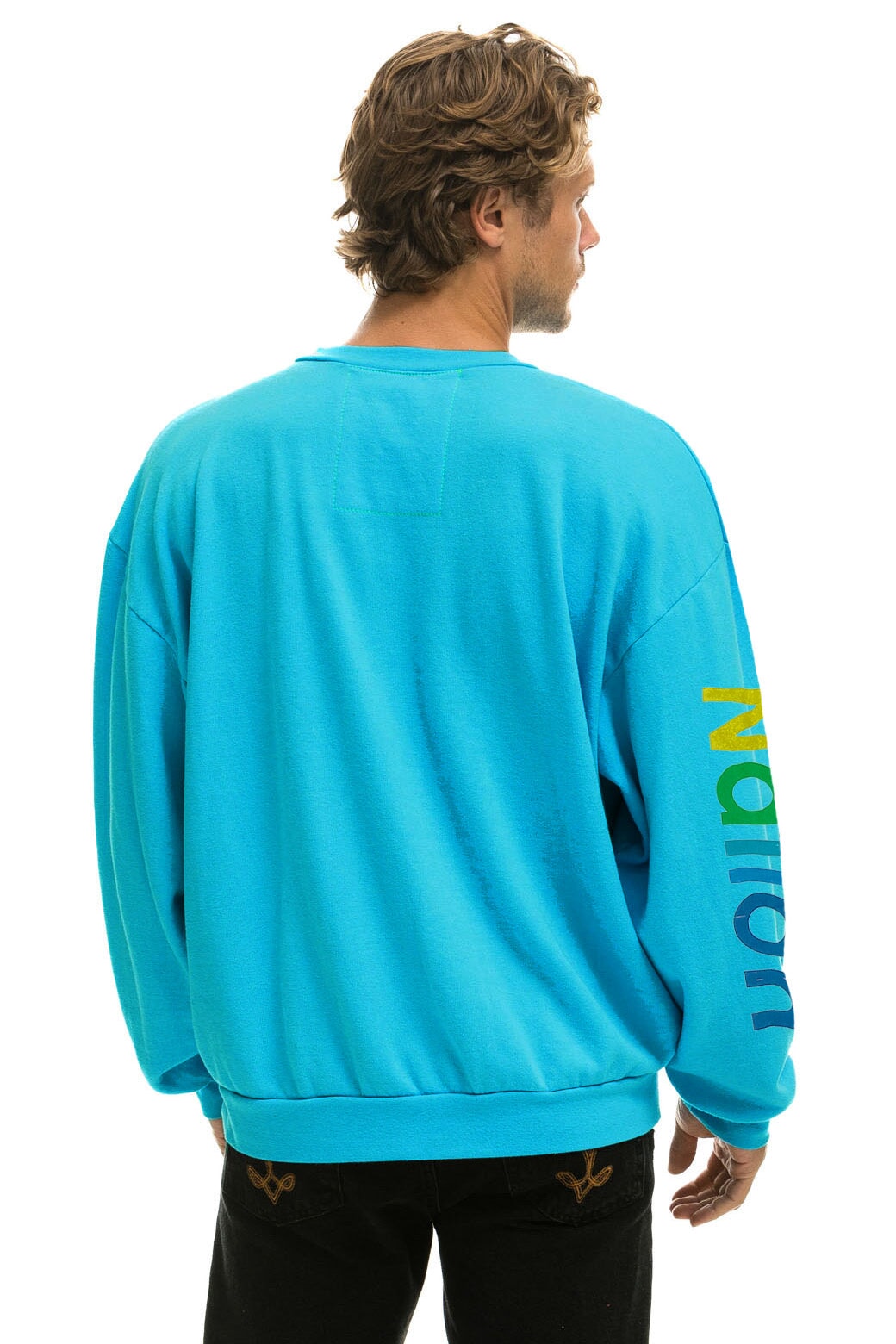 AVIATOR NATION AUSTIN RELAXED CREW SWEATSHIRT - NEON BLUE - Image 4
