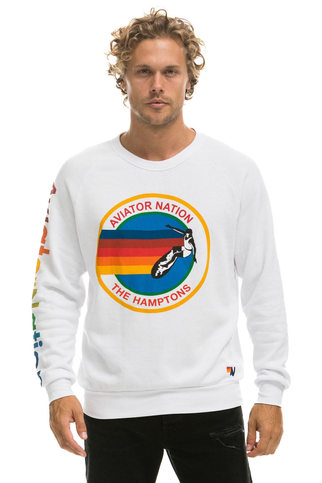AVIATOR NATION HAMPTONS CREW SWEATSHIRT - WHITE - Image 2