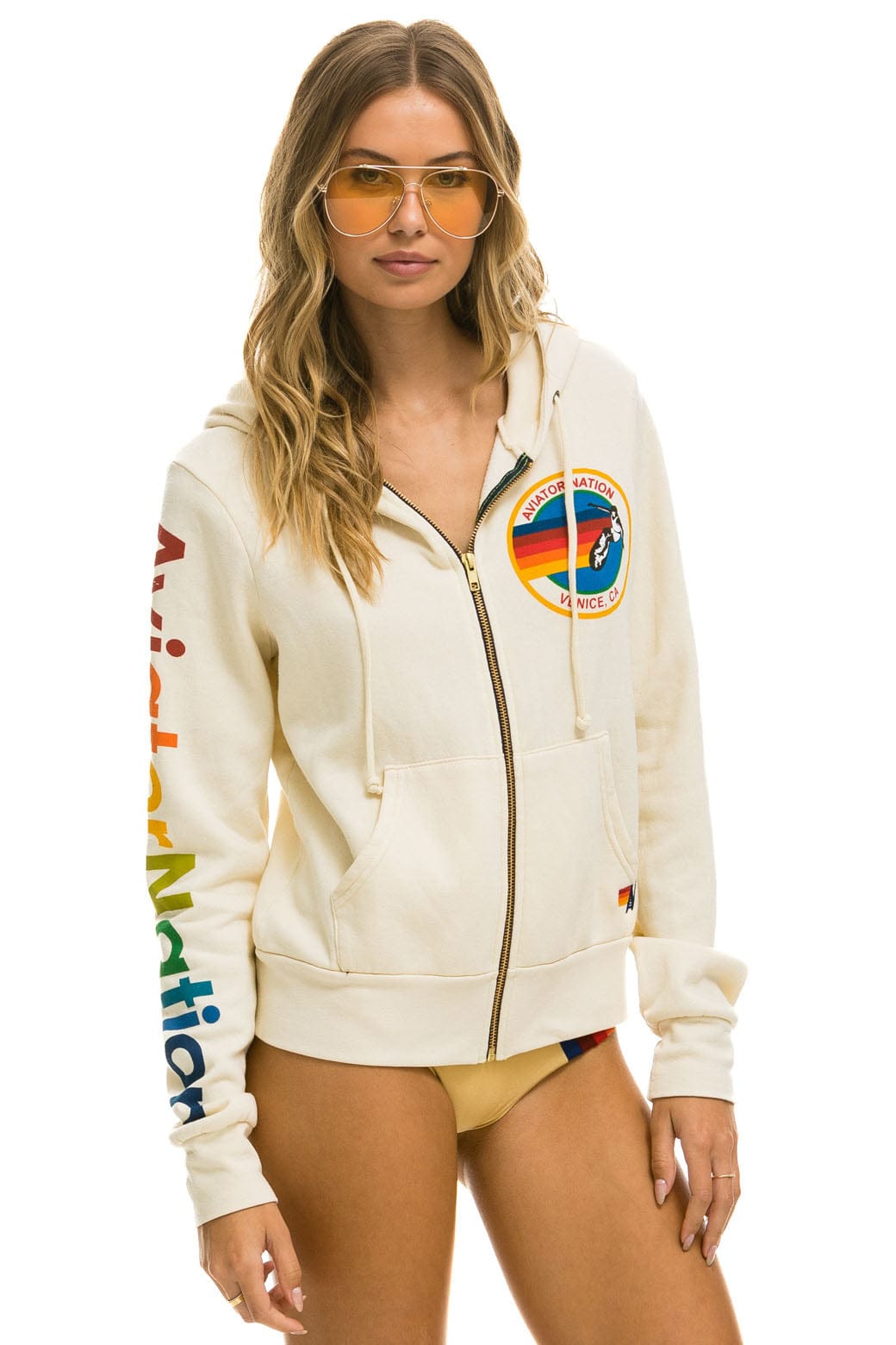AVIATOR NATION HOODIE - VINTAGE WHITE - Image 3