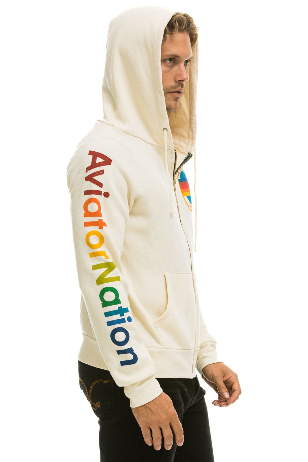 AVIATOR NATION HOODIE - VINTAGE WHITE - Image 4
