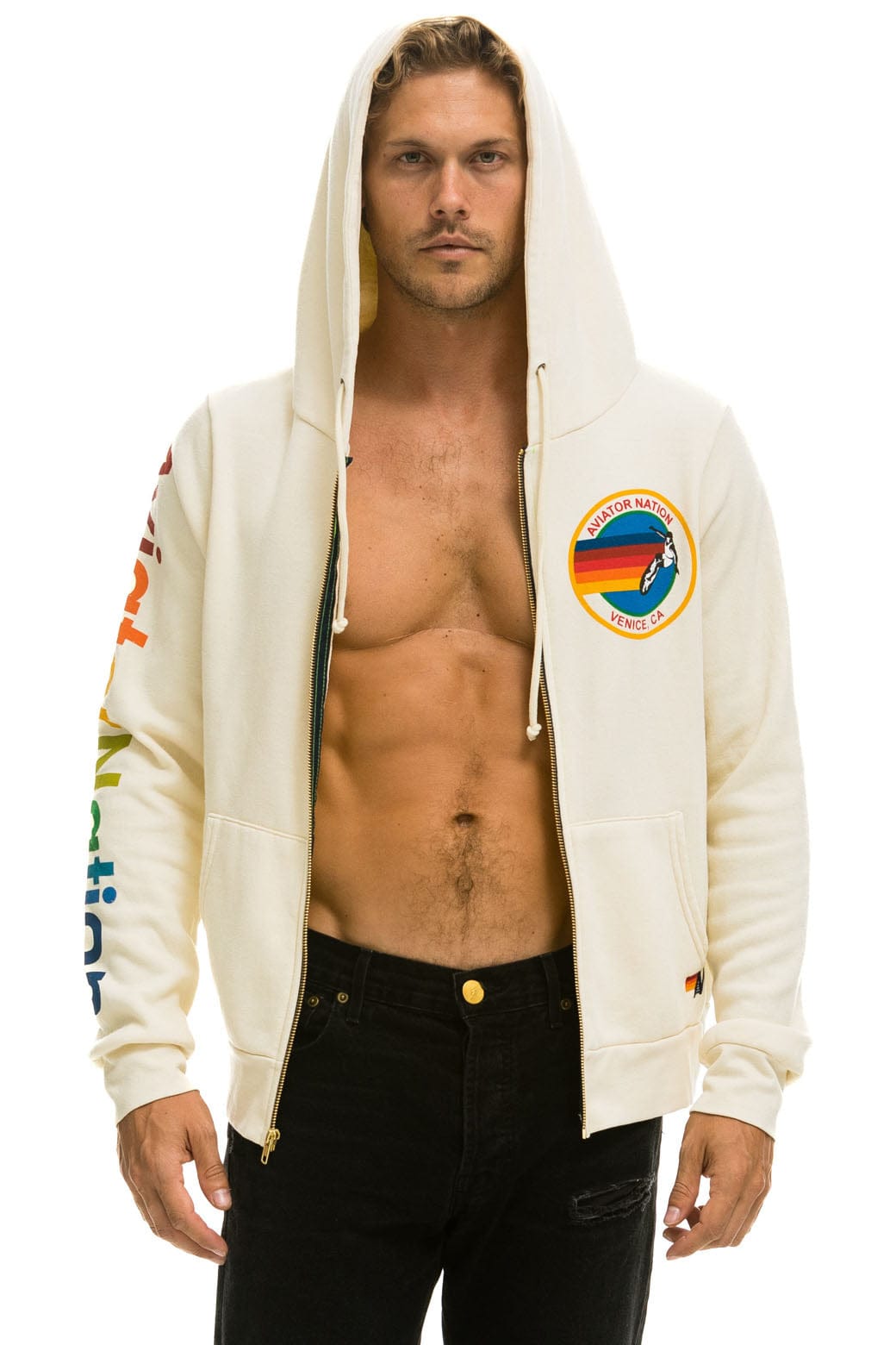AVIATOR NATION HOODIE - VINTAGE WHITE - Image 8