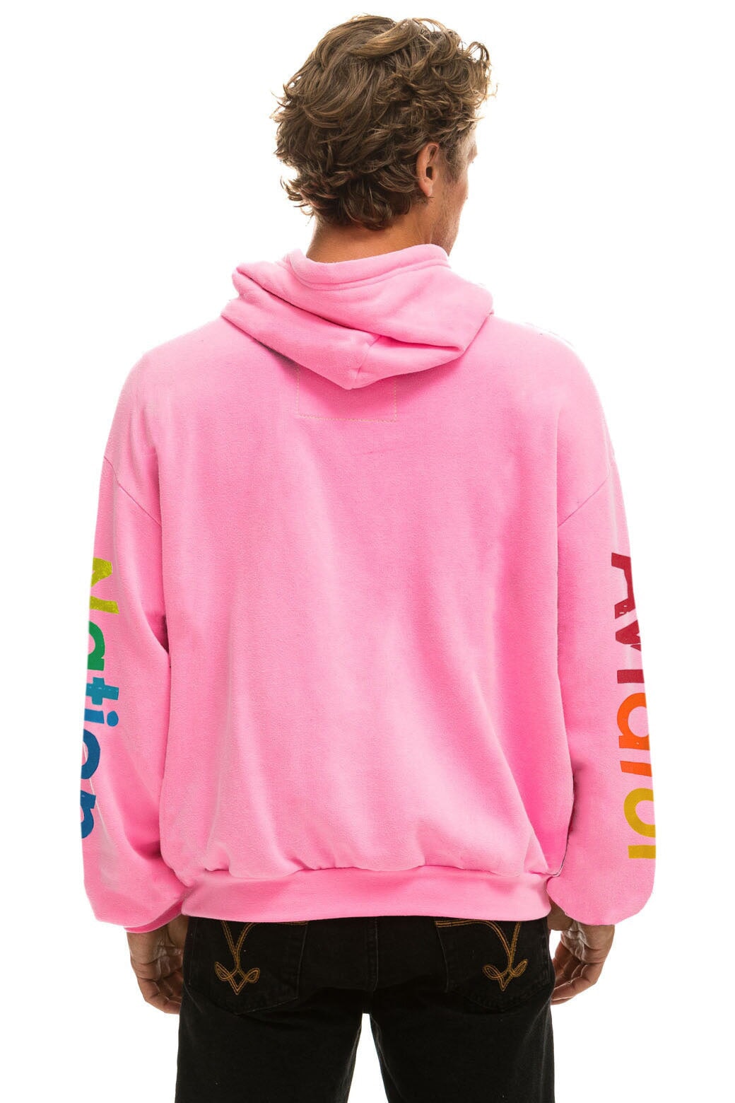 AVIATOR NATION LAGUNA BEACH RELAXED PULLOVER HOODIE - NEON PINK - Image 4