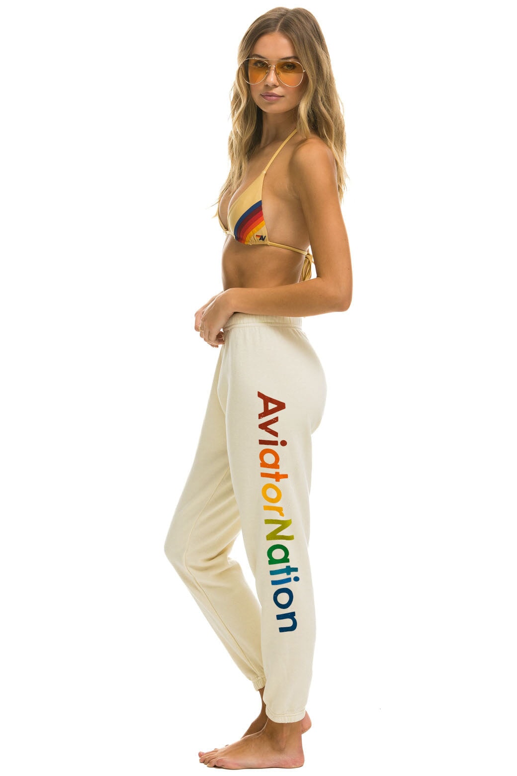 AVIATOR NATION LAGUNA BEACH SWEATPANTS - VINTAGE WHITE - Image 2