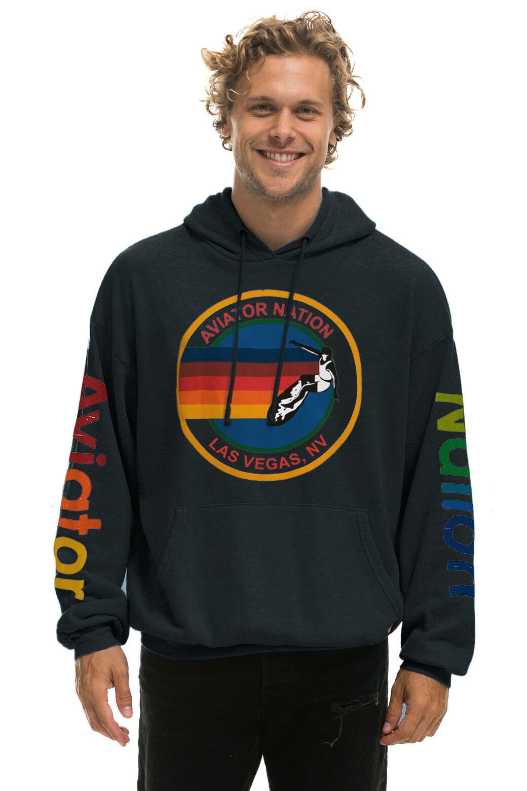 AVIATOR NATION LAS VEGAS RELAXED PULLOVER HOODIE - CHARCOAL - Image 2