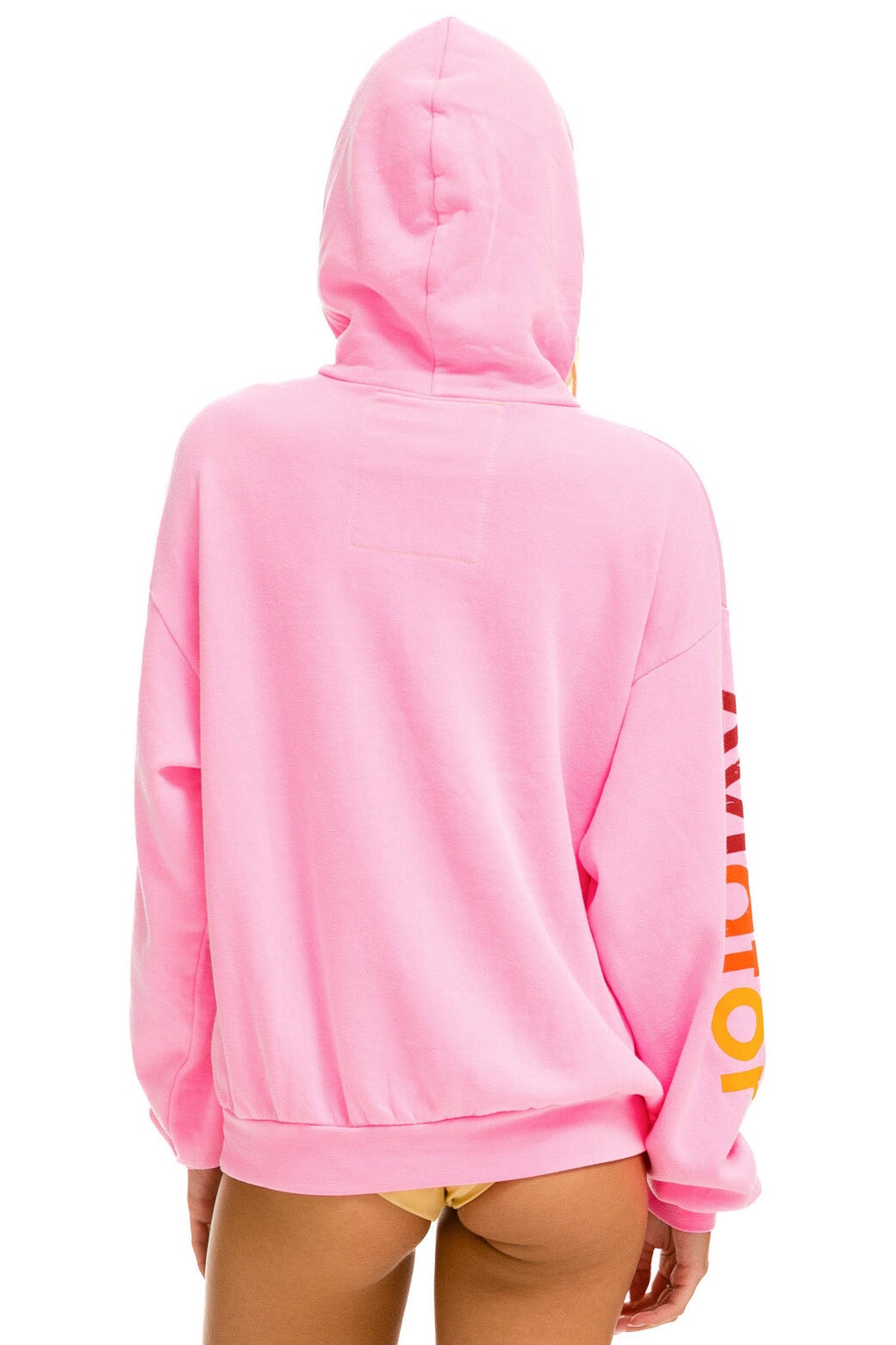 AVIATOR NATION MALIBU RELAXED PULLOVER HOODIE - NEON PINK - Image 3