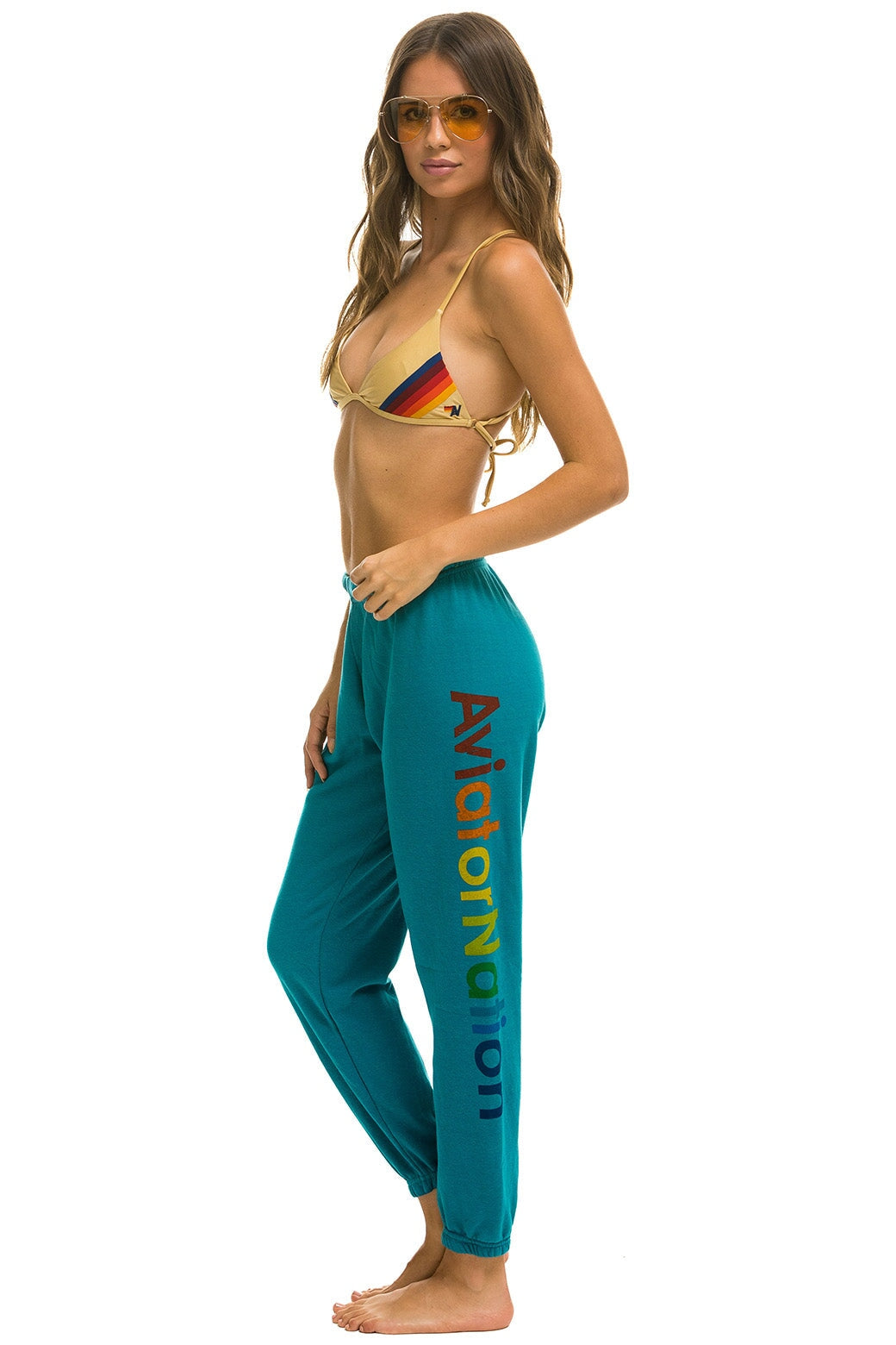 AVIATOR NATION MILL VALLEY SWEATPANTS - TEAL - Image 2