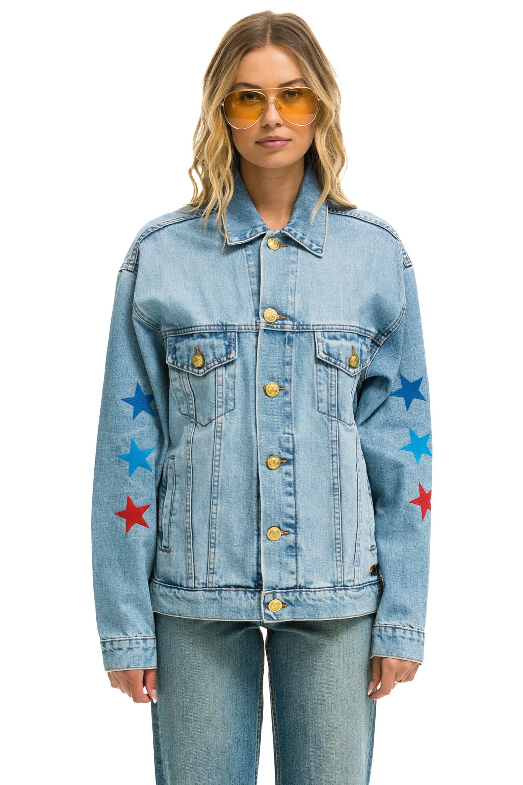 AVIATOR NATION OVERSIZED CONCERT DENIM JACKET - SUPER LIGHT - Image 2