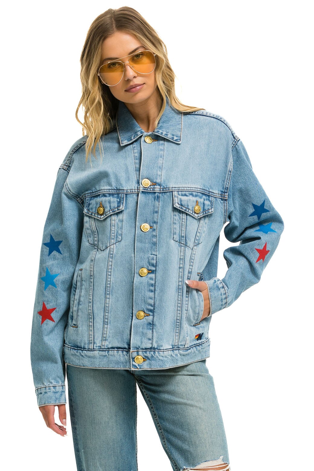 AVIATOR NATION OVERSIZED CONCERT DENIM JACKET - SUPER LIGHT - Image 15
