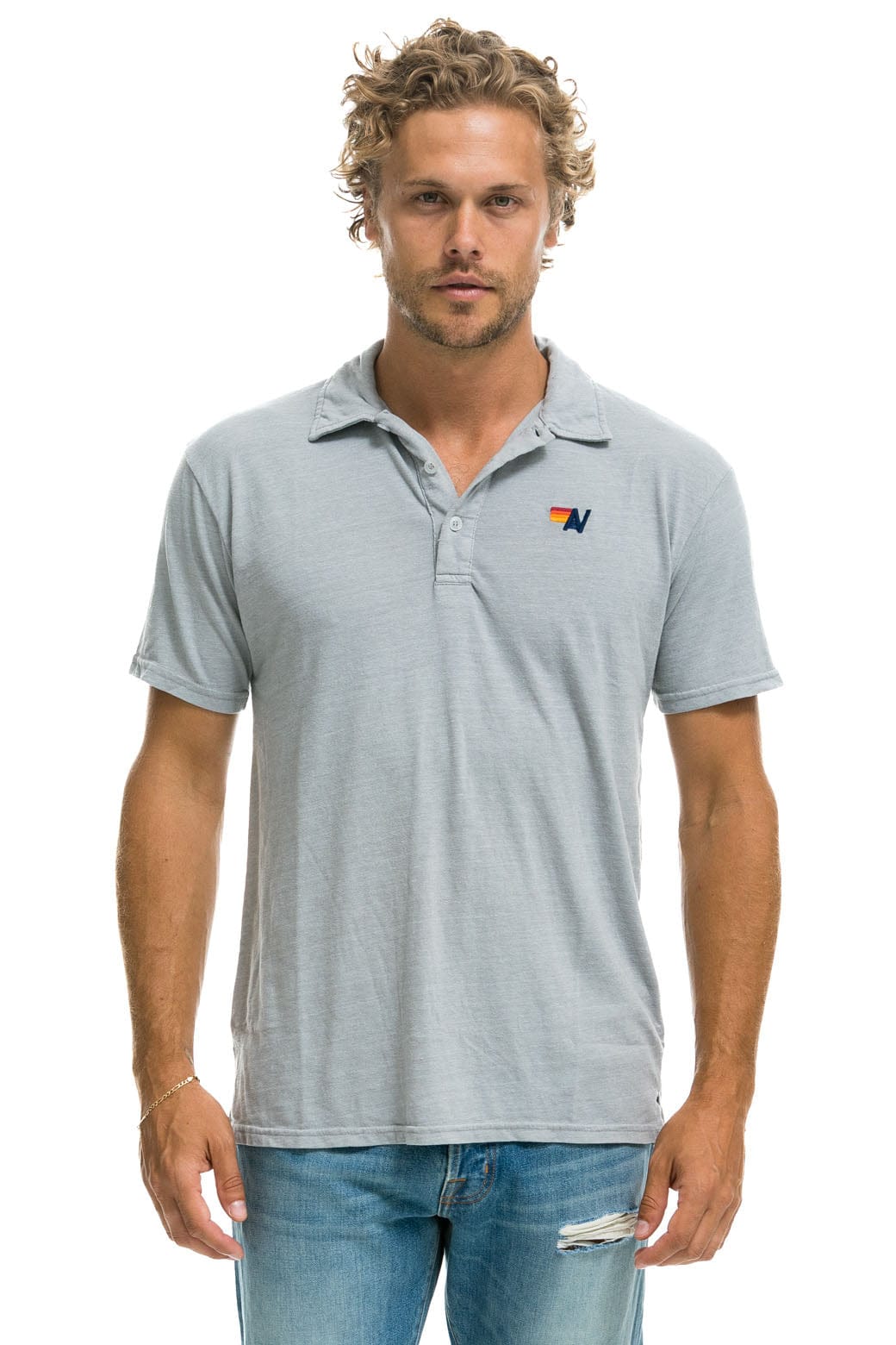AVIATOR NATION POLO - LIGHT GREY - Image 2