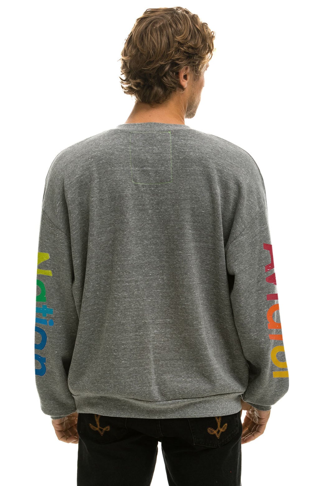 AVIATOR NATION RELAXED CREW SWEATSHIRT - HEATHER GREY - Image 5