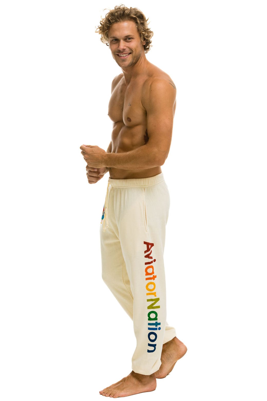 AVIATOR NATION SWEATPANTS - VINTAGE WHITE - Image 4