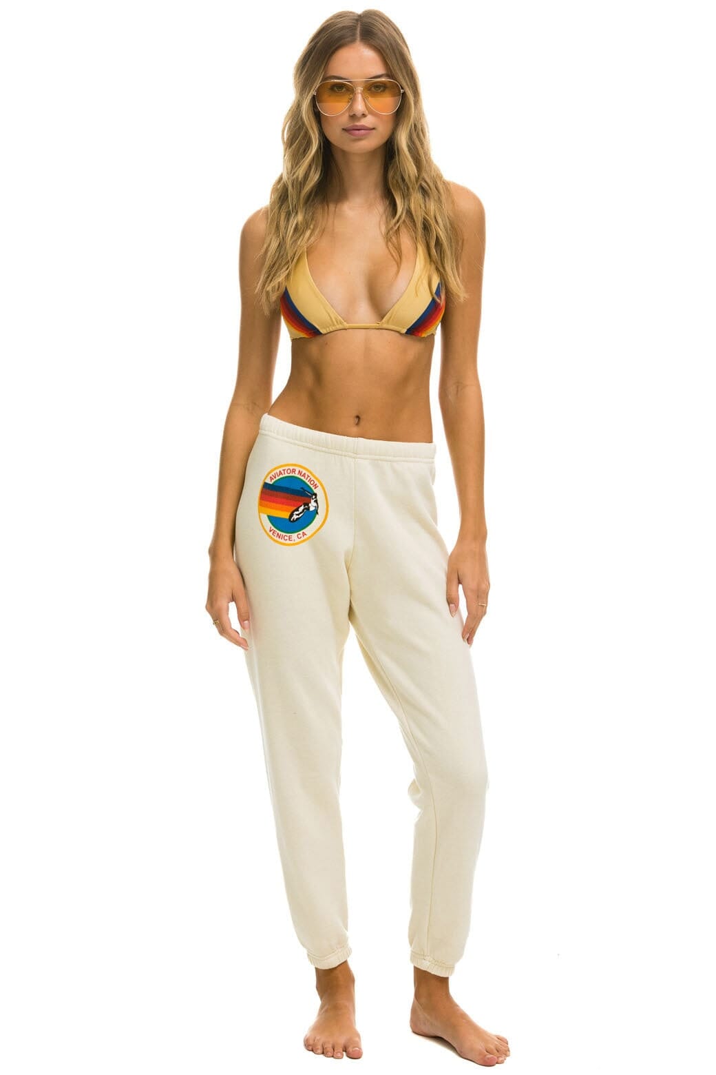AVIATOR NATION SWEATPANTS - VINTAGE WHITE - Image 2
