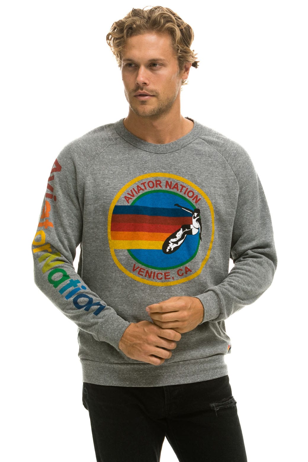 AVIATOR NATION SWEATSHIRT - HEATHER GREY - Image 2