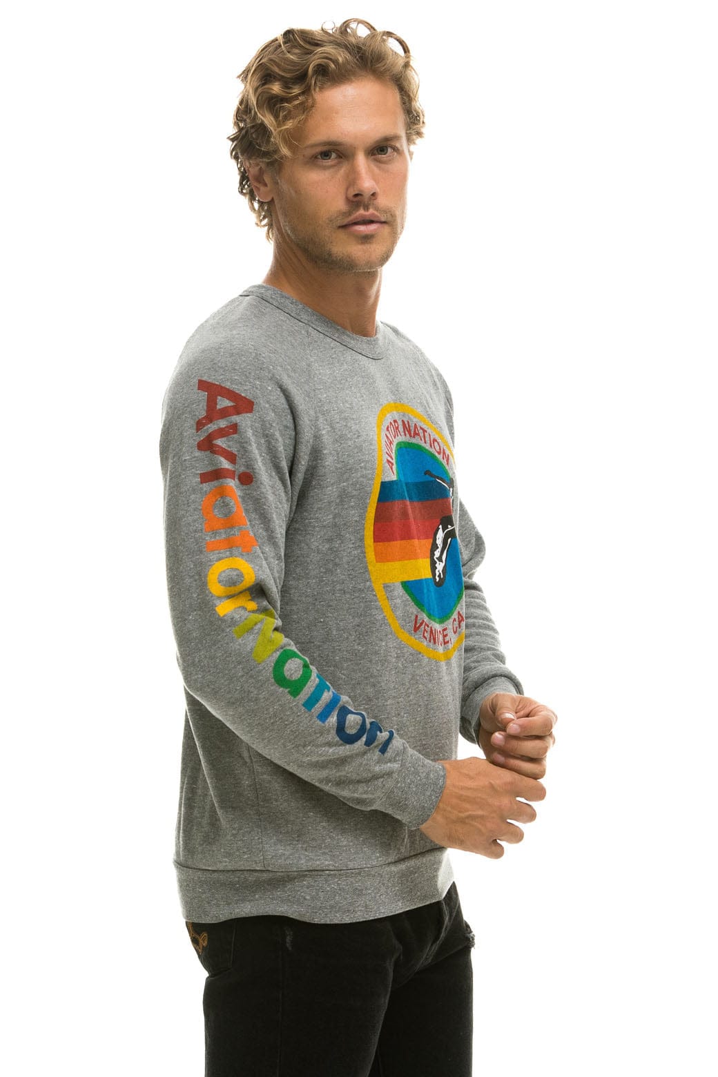 AVIATOR NATION SWEATSHIRT - HEATHER GREY - Image 4