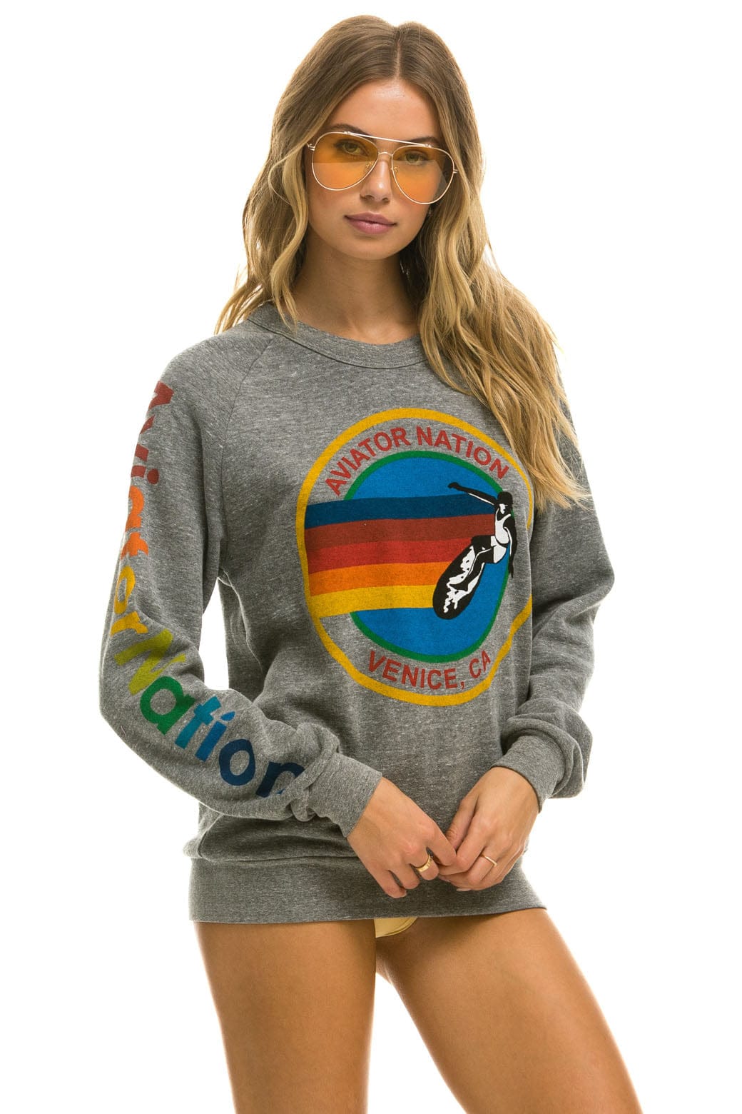 AVIATOR NATION SWEATSHIRT - HEATHER GREY - Image 3