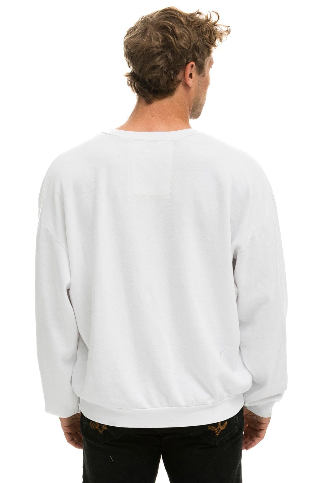 BOLT GRADIENT RELAXED CREW SWEATSHIRT - WHITE // BLUE - Image 6