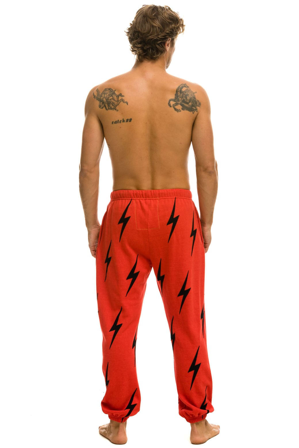 BOLT STITCH REPEAT SWEATPANTS - RED // BLACK - Image 4