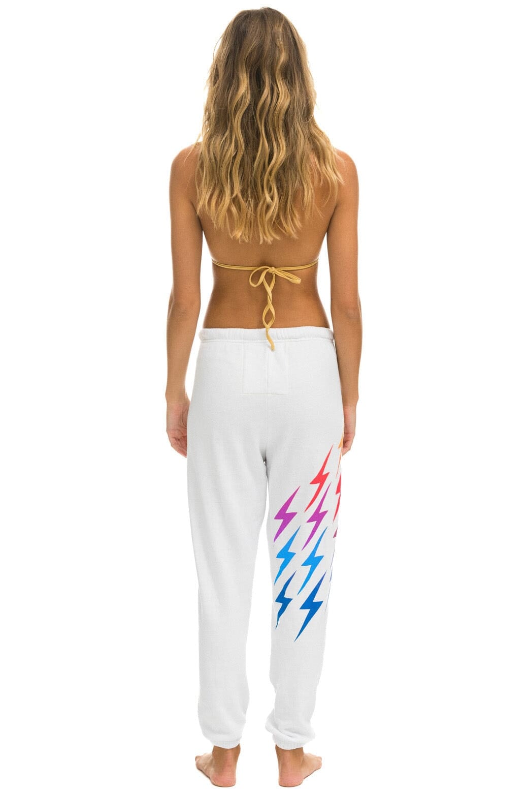 BOLT GRADIENT SWEATPANTS - WHITE // RAINBOW - Image 3