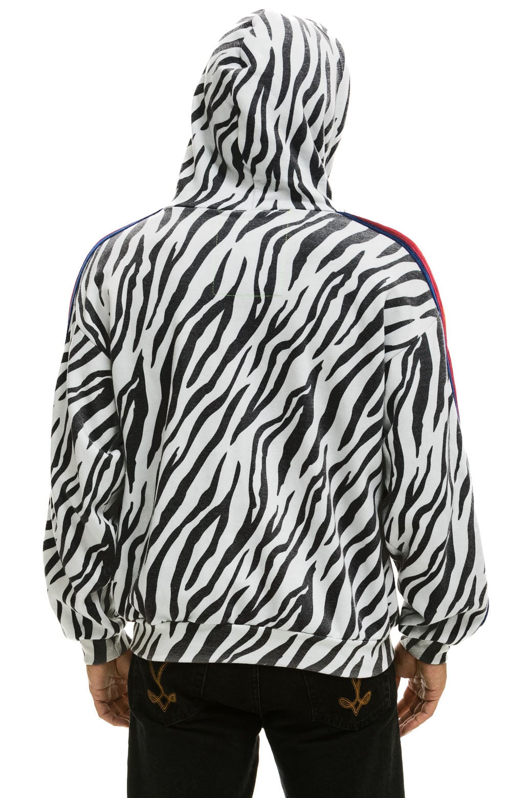 CLASSIC RELAXED ZIP HOODIE WITH POCKETS - ZEBRA - Image 8
