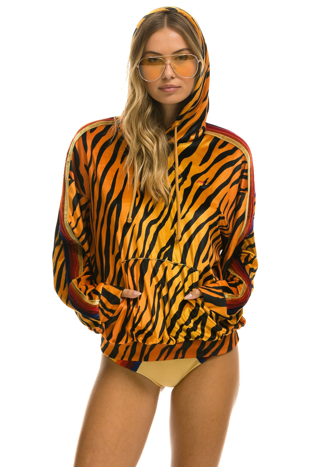 CLASSIC VELVET RELAXED PULLOVER HOODIE - TIGER - Image 7