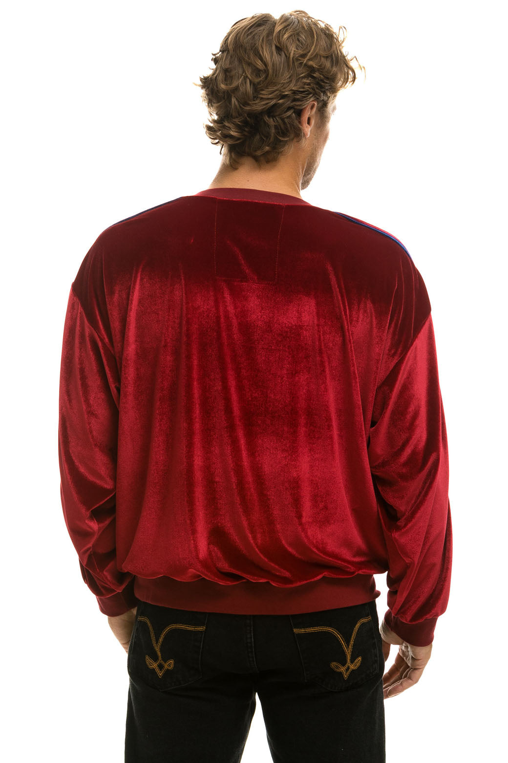 CLASSIC VELVET RELAXED SWEATSHIRT - RED - Image 6