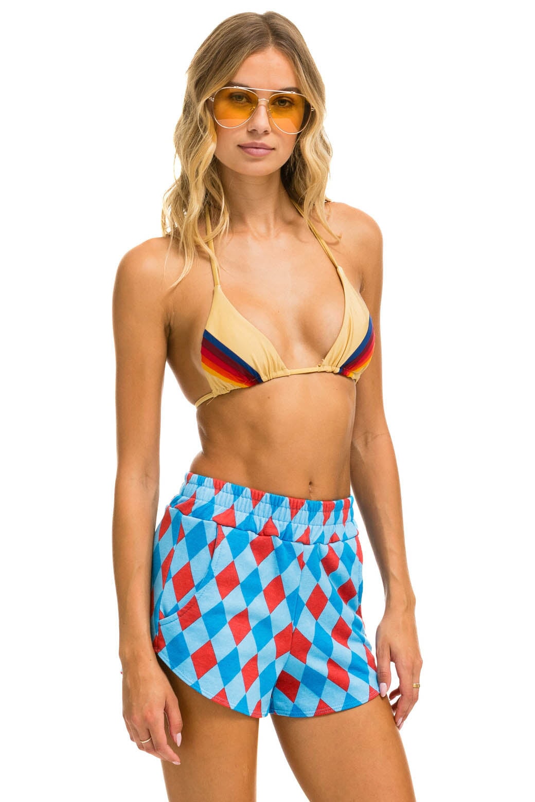 DIAMOND REPEAT LOUNGER SHORTS - SKY - Image 2