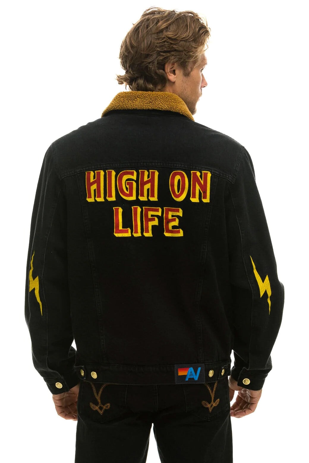 HIGH ON LIFE RANCH SHERPA DENIM JACKET - VINTAGE BLACK - Image 2