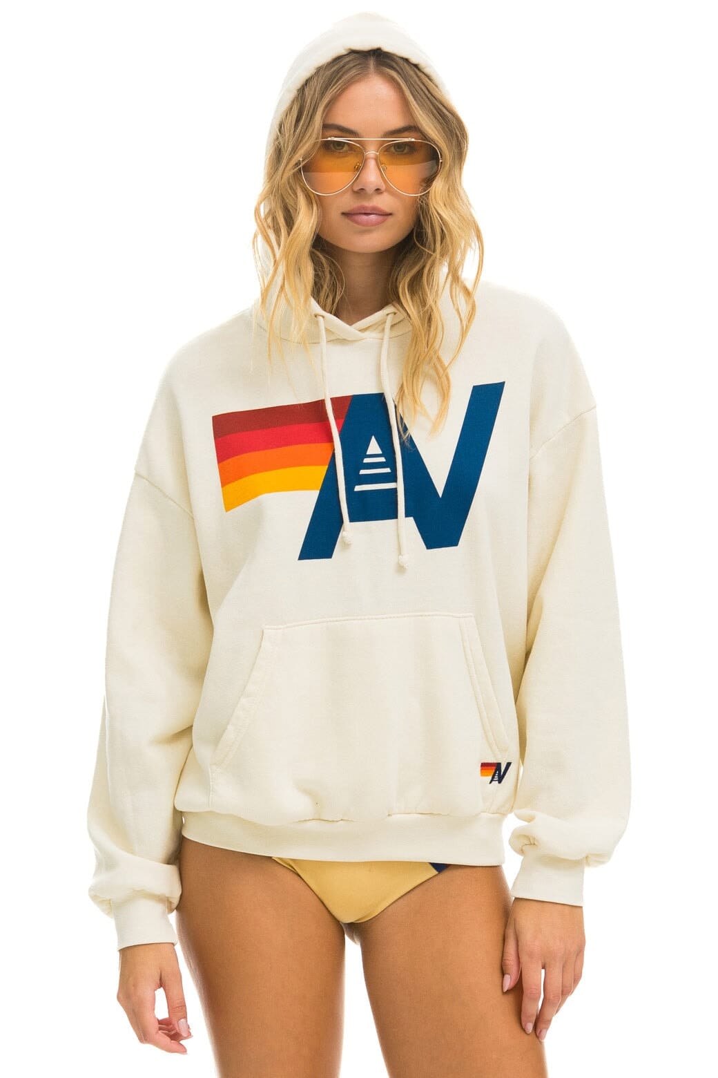 LOGO PULLOVER RELAXED HOODIE - VINTAGE WHITE - Image 5