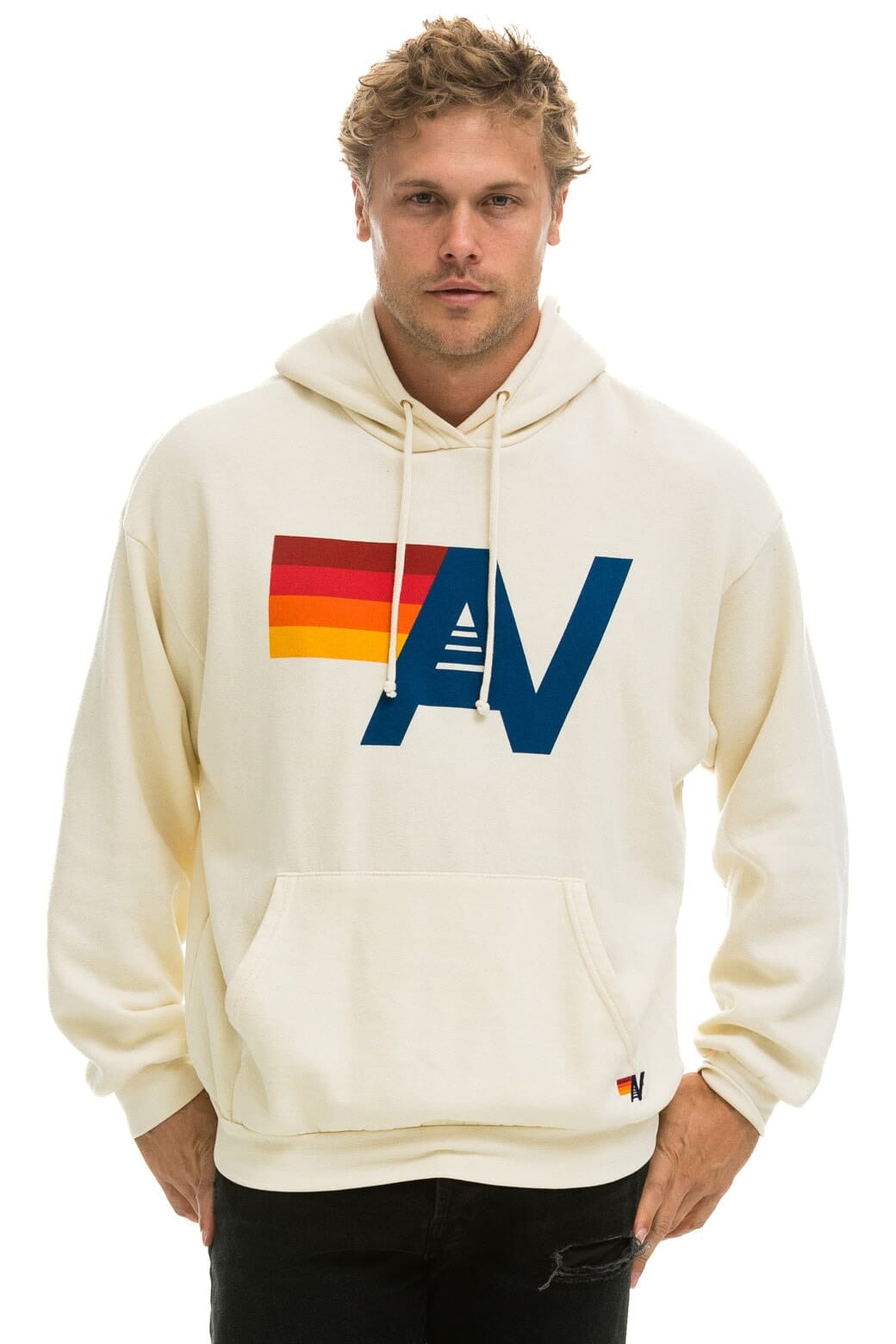 LOGO PULLOVER RELAXED HOODIE - VINTAGE WHITE - Image 9