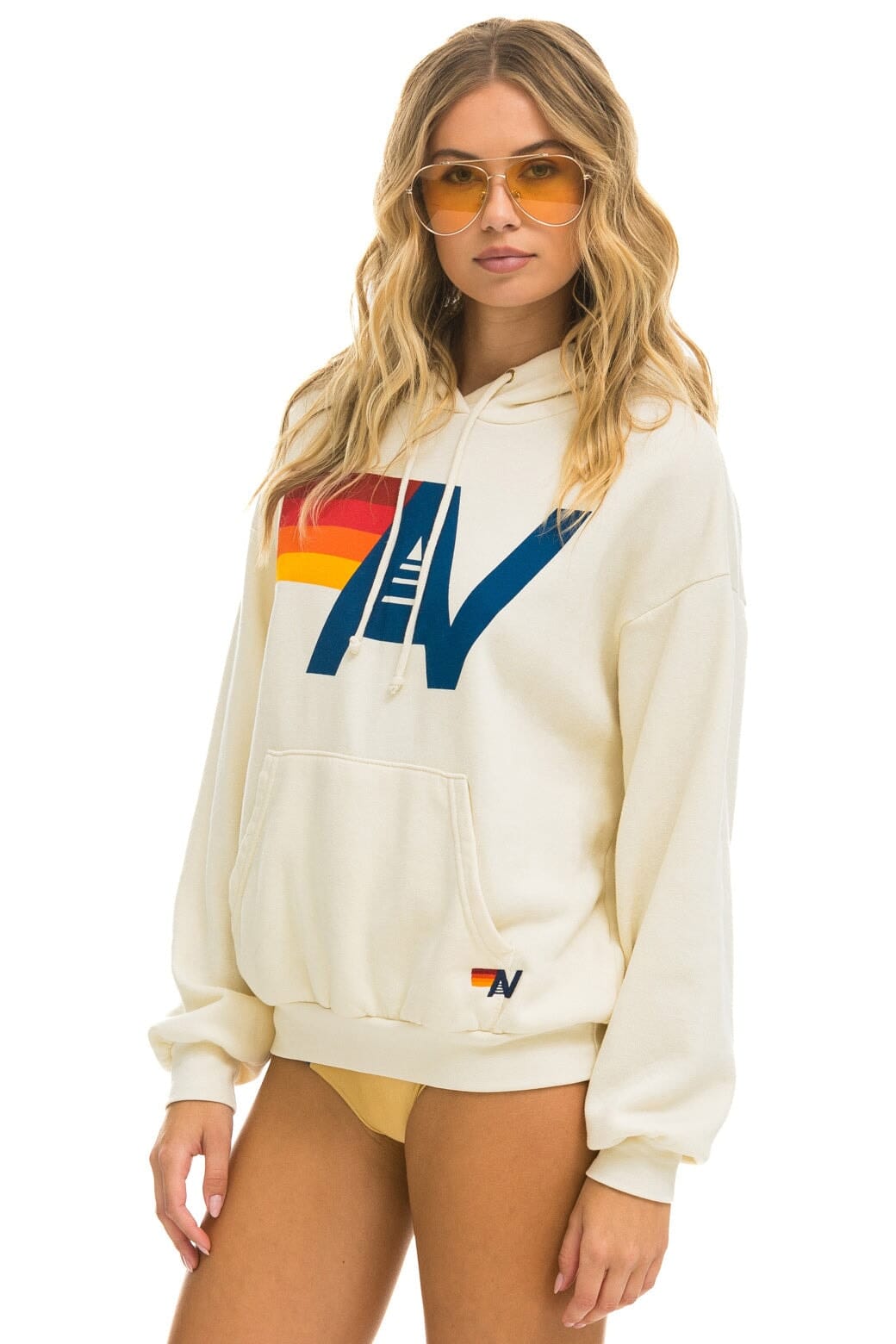 LOGO PULLOVER RELAXED HOODIE - VINTAGE WHITE - Image 3