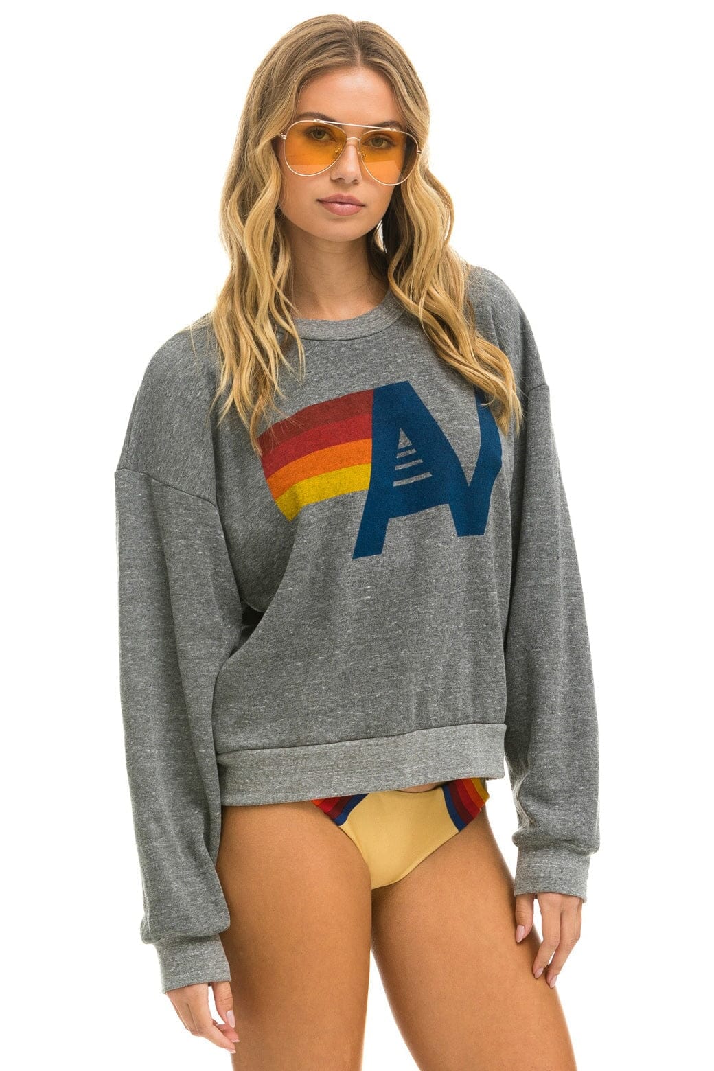 LOGO RELAXED CREW SWEATSHIRT - HEATHER - Image 7